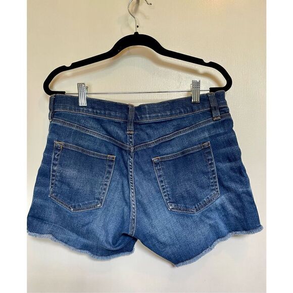 J. Crew Indigo Denim Women's Mid Rise Cut Off Shorts Size 27 - Picture 9 of 11